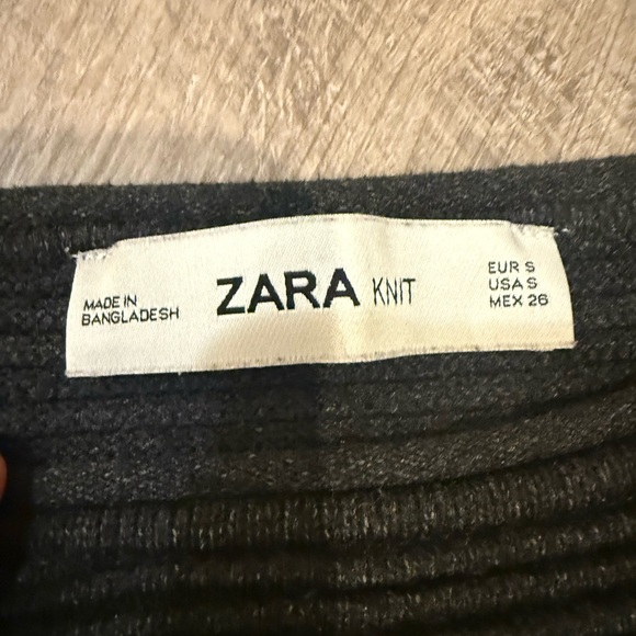 ZARA Knit Black Ribbed Oversized Sweater - Size Small - Picture 2 of 3